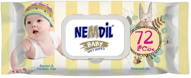 Vådservietter med ventil til børn, 72 stk, gul 82097181