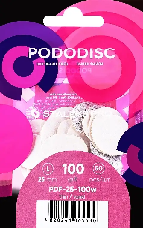 Erstatningsfiler til pedicure disk "Pododisc", L, hvid, 100 grit, 50 stk.. 41556387