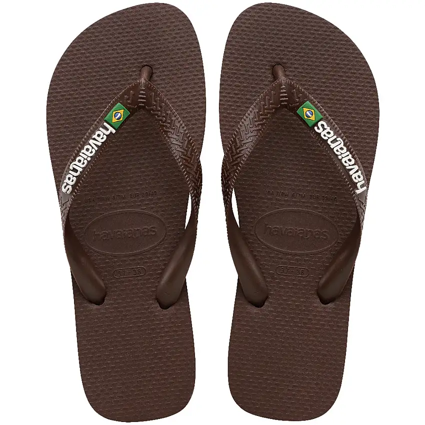 Havaianas Flip-flops Brasil Logo Mørkebrun/Hvid 37/38
