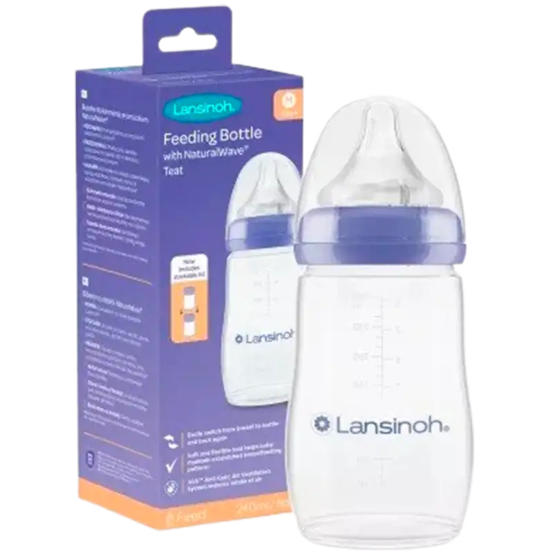 Lansinoh Naturalwave Sutteflaske 240 ml (1 stk)