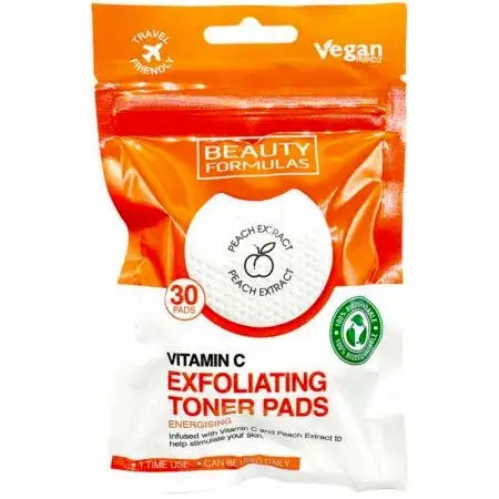 Beauty Formulas Vitamin C Exfoliating Toner Pads 30 stk
