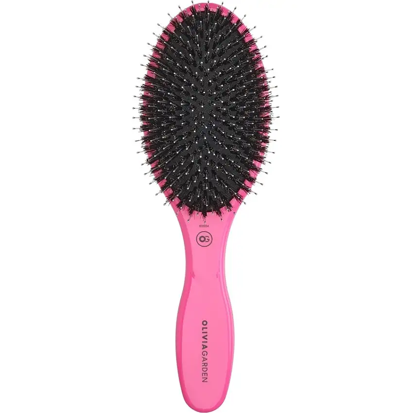 Olivia Garden Expert Care Oval Paddle brush 16-række, pink Med vildsvin/nylon-børster 1 Stk.
