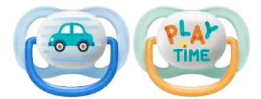 Philips Avent Soother Ultra Air Happy Boys 0-6M Car/Playtime 2 stk