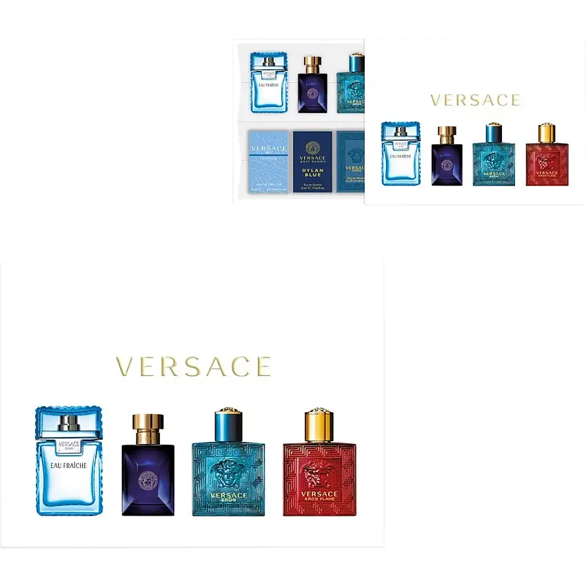 Versace Man Eau Fraîche Gave sæt Man Eau Fraîche 5 ml + Dylan Blue 5 ml + Eros 5 ml + Eros Flame 5 ml / 4 x 5 ml