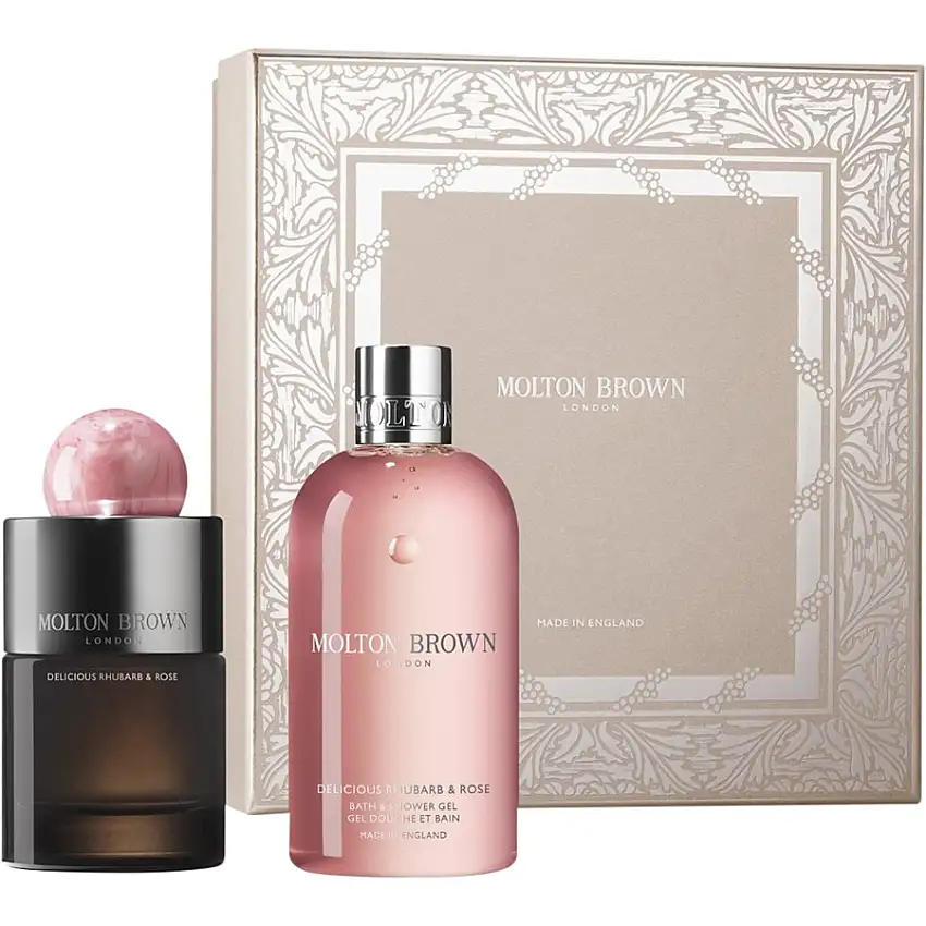 Molton Brown Delikat rabarber & rose Fragrance gift set Eau de Parfum Spray 100 ml + Bath and Shower Gel 300 ml / 1 Stk.