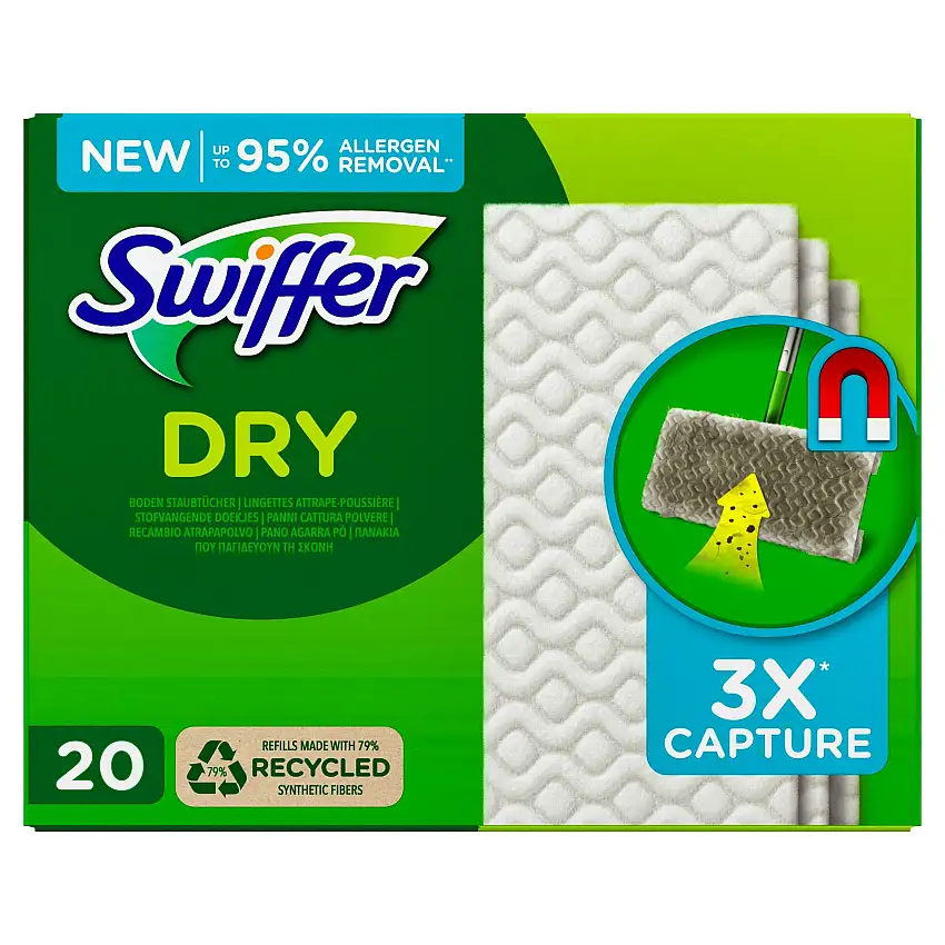 Swiffer Floor Handle Mop Dry Refills 20 stk