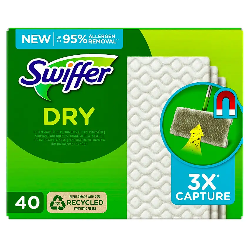 Swiffer Floor Handle Mop Dry Refills 40 stk