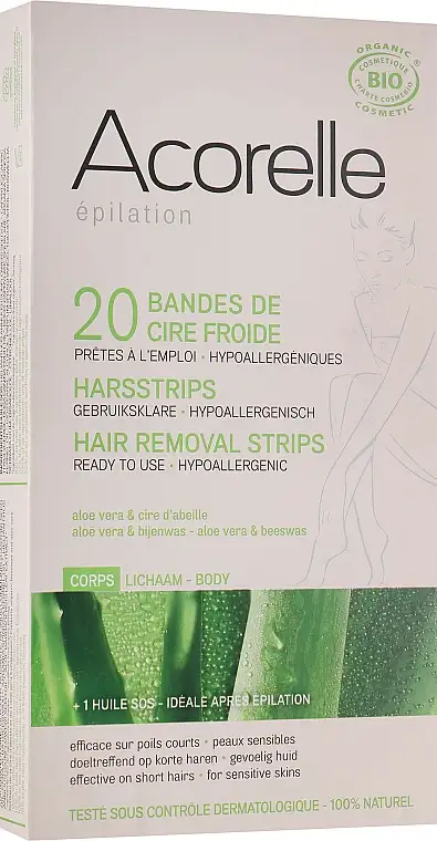 Kolde voksstrimler til kroppen med aloe vera og bivoks 83499543