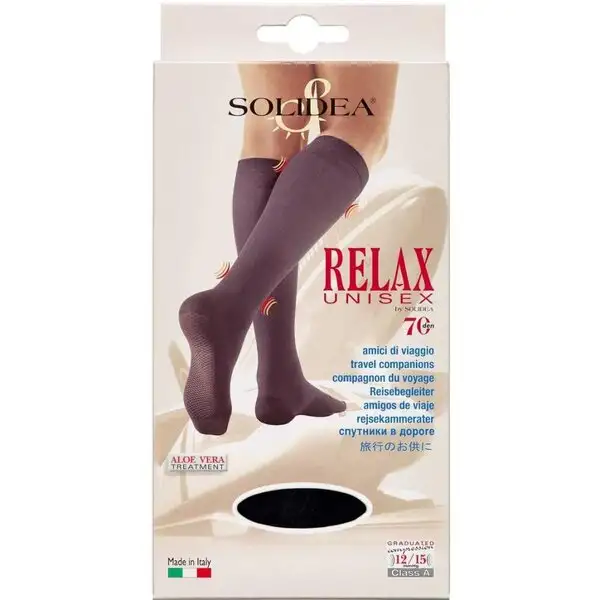 SOLIDEA RELAX UNISEX 70 KNÆSTRØMPE (M/SORT)