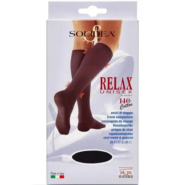 SOLIDEA RELAX UNISEX COTTON KNÆSTRØMPER (S/SORT/LUKKET)