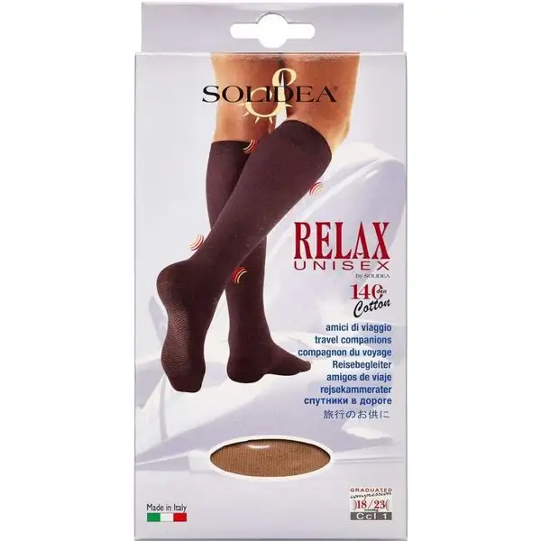 SOLIDEA RELAX UNISEX COTTON KNÆSTRØMPER (M/NATUR/LUKKET)