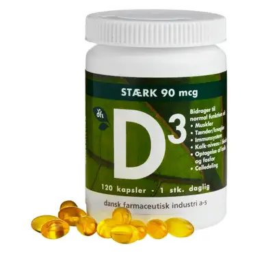 Grønne Vitaminer D3-Vitamin Stærk Kapsler 90 µg