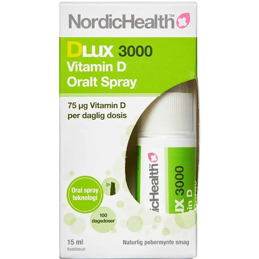 NordicHealth DLUX D3000 D-vitamin Spray 75 µg