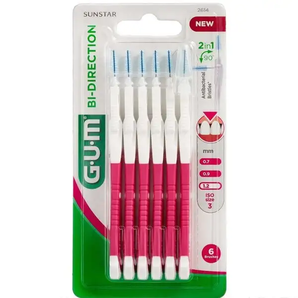 GUM BI-DIRECTION MELLEMRUMSBØRSTER (1,2 MM)