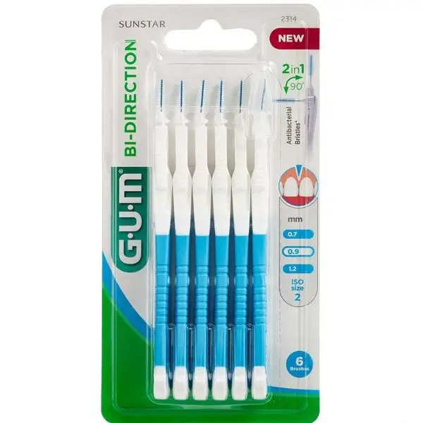 GUM BI-DIRECTION MELLEMRUMSBØRSTER (0,9 MM)