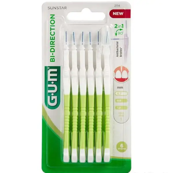 GUM BI-DIRECTION MELLEMRUMSBØRSTER (0,7 MM)