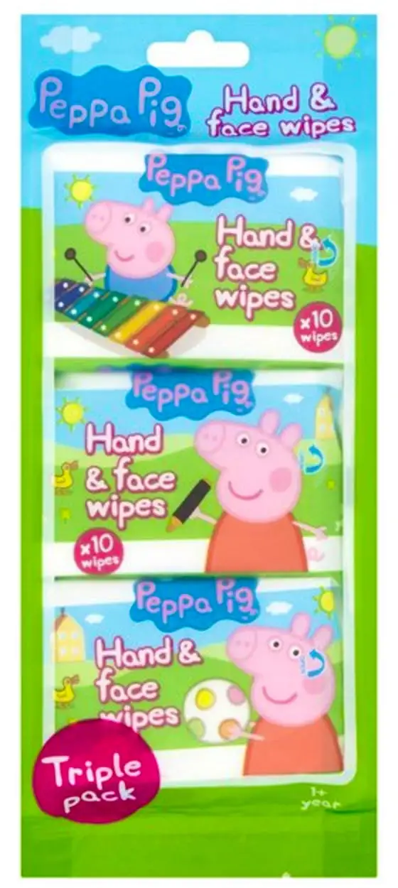 Peppa Pig Hand & Face Wipes Triple Pack 3 x 10 stk