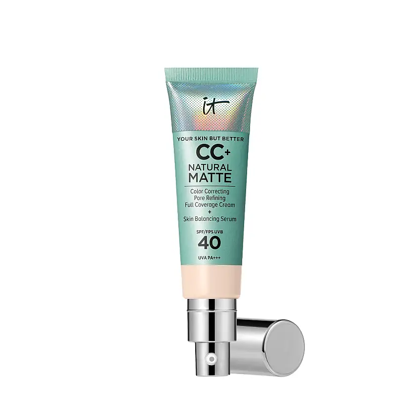 IT Cosmetics CC+ Cream Natural Matte Foundation for Oily Skin with SPF 40 Fair Porcelain