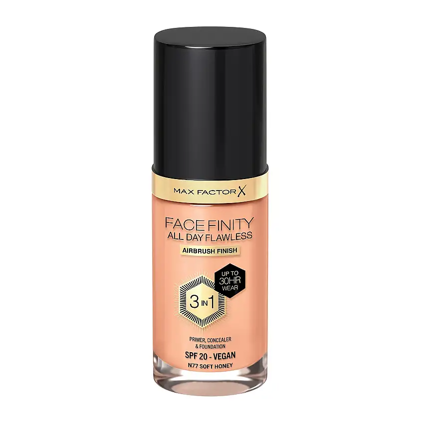Max Factor Facefinity All Day Flawness 3in1 Liquid Foundation 77 Soft Honey