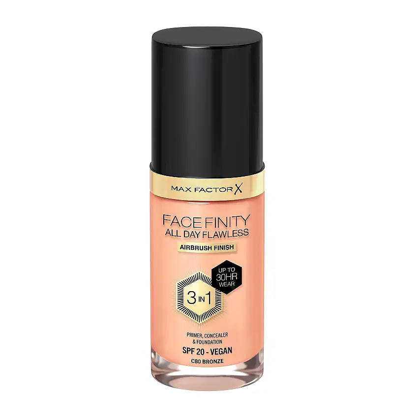 Max Factor Facefinity All Day Flawness 3in1 Liquid Foundation 80 Bronze