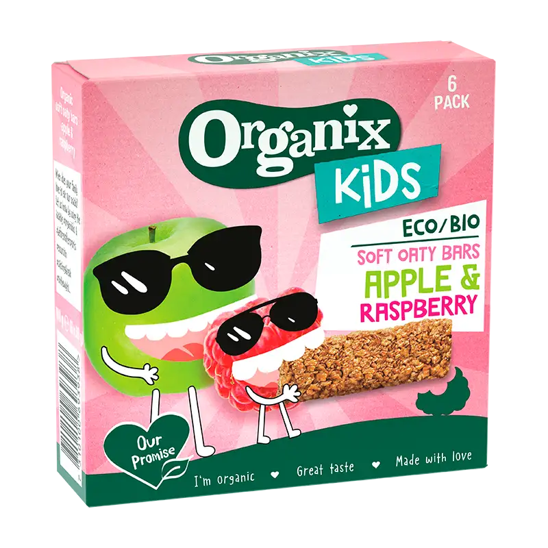 Organix Kids Raspberry & Apple Oaty Bars (180 g)