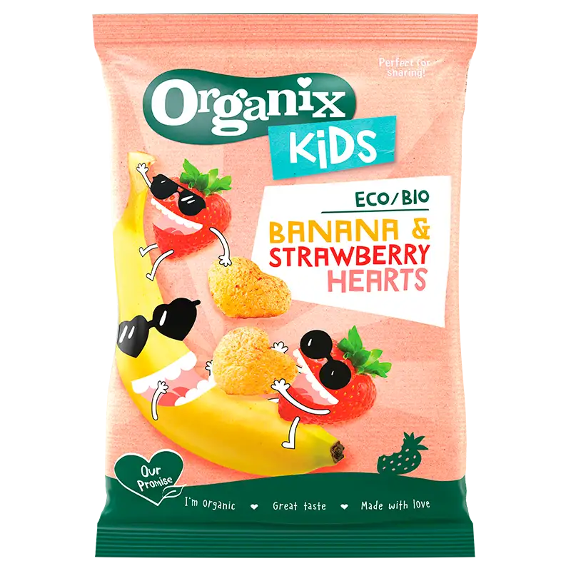 Organix Kids Banana & Strawberry Hearts (30 g)