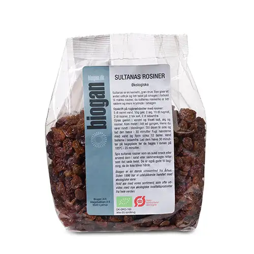 Økologiske Sultana Rosiner | 500 gr