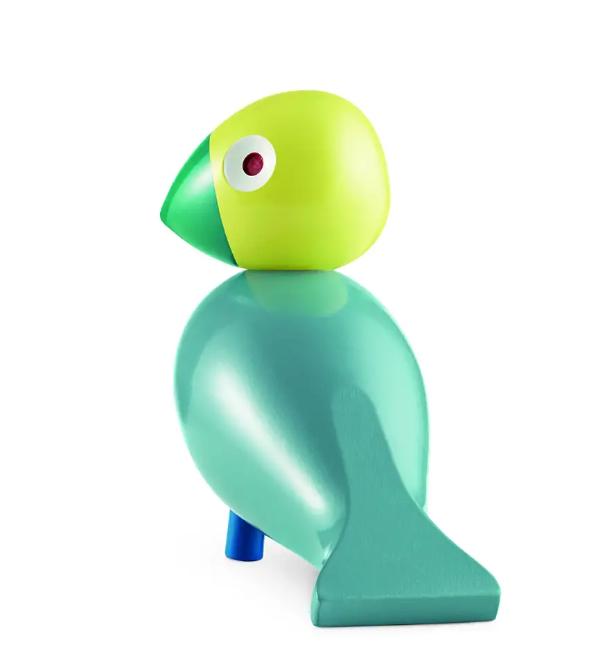 Kay Bojesen Sangfugl Sunshine Turkis/gul 15,5 cm