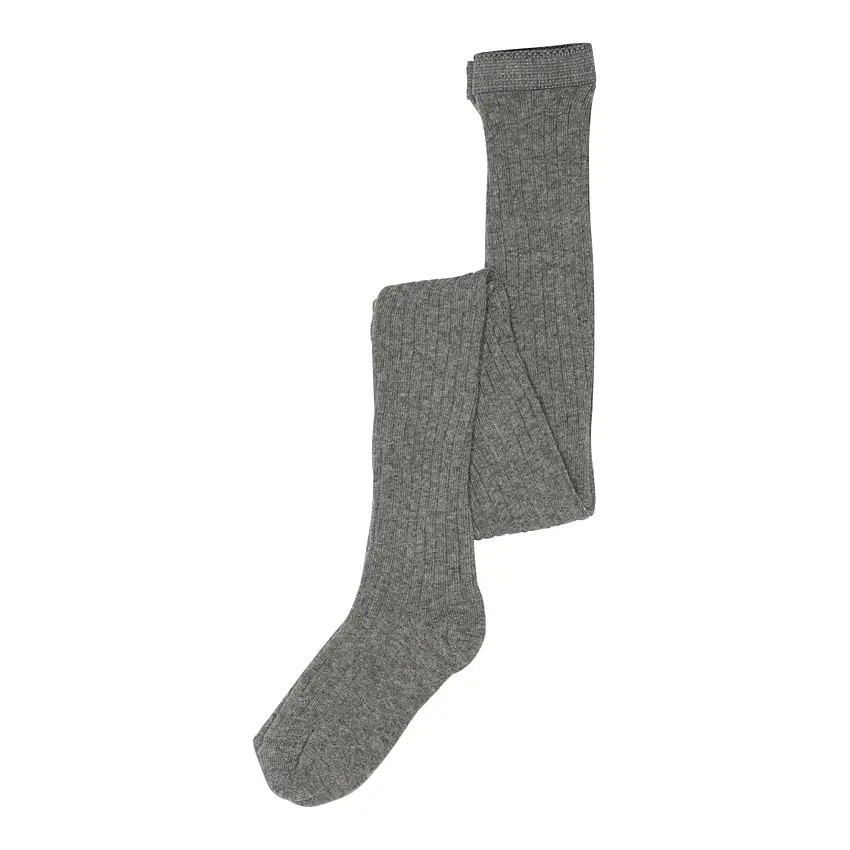 MPkids Bomulds Rib Strømpebuks Grey Melange (491) 80