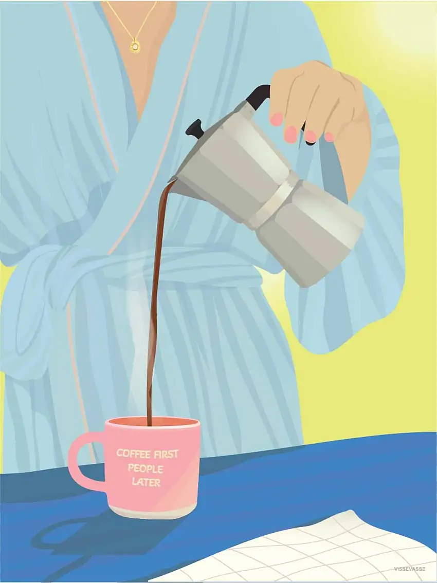 ViSSEVASSE Plakat Coffee First People Later 30x40 cm