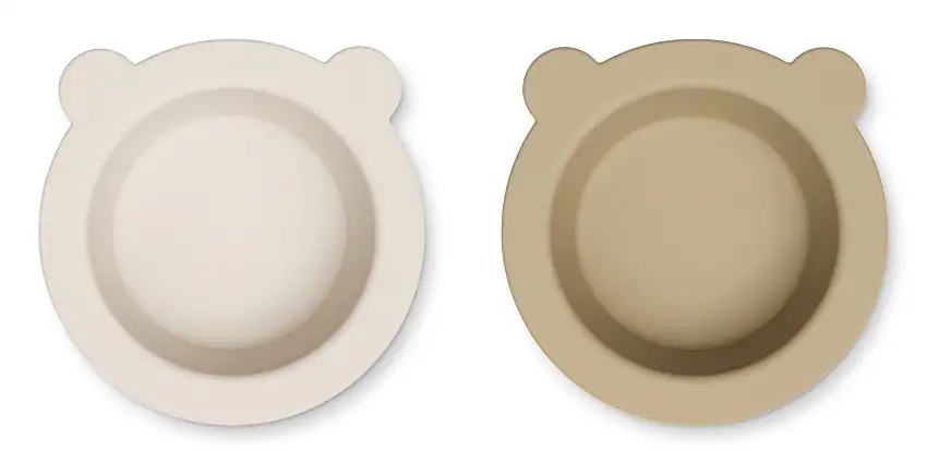 LIEWOOD Peony Skål med vakuum 2-pak Sandy/Oat