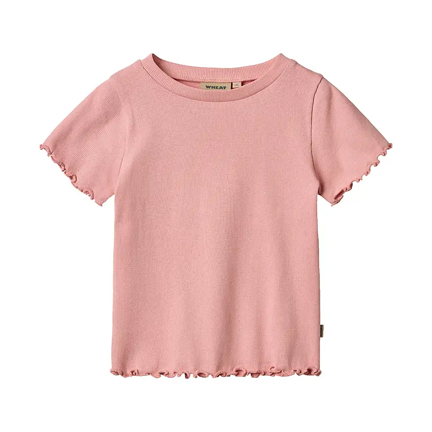 WHEAT Rib T-Shirt Short Sleeve Alicia Rose Str 122/7 år