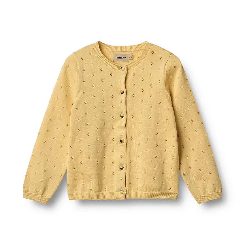 WHEAT Knit Cardigan Maia Golden Yellow Str 122/7 år