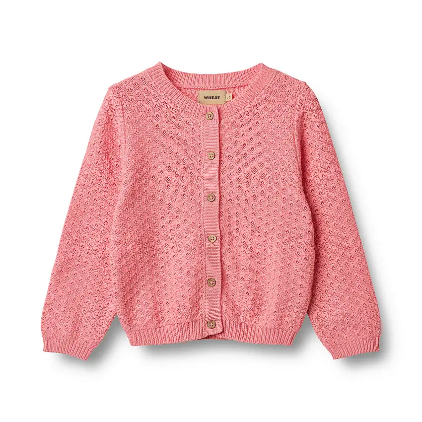 WHEAT Knit Cardigan Magnella Flamingo Pink Str 110/5 år