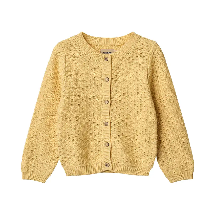 WHEAT Knit Cardigan Magnella Golden Yellow Str 116/6 år