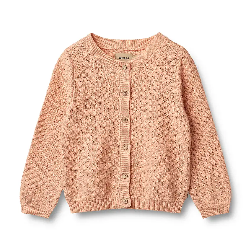 WHEAT Knit Cardigan Magnella Pink Sand Str 152/12 år