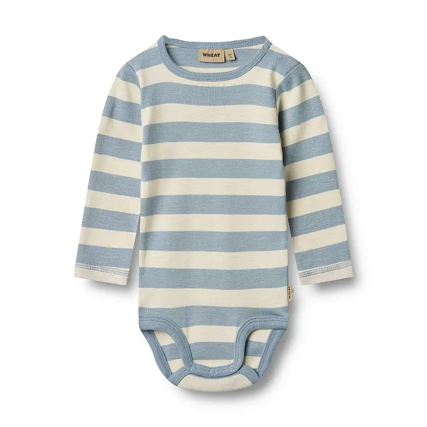 WHEAT Body Long Sleeve Freddie Calm Blue Stripe Str 92/2 år