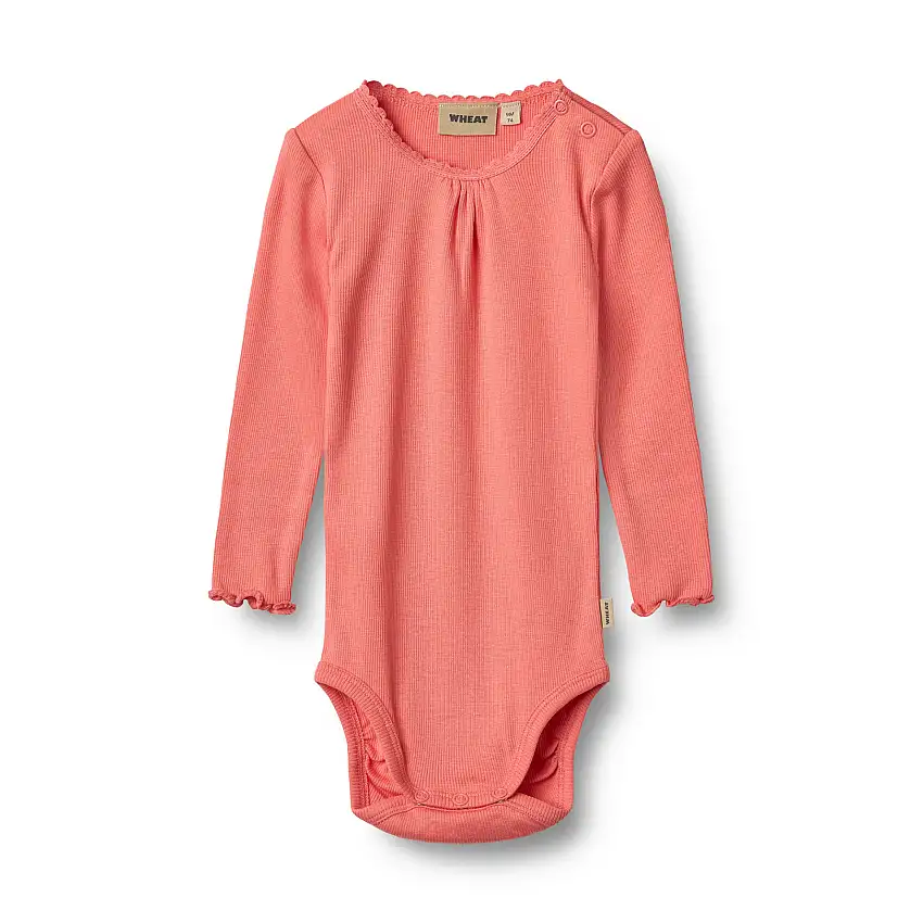 WHEAT Rib Body Long Sleeve Lotta Light Coral Str 74/9m