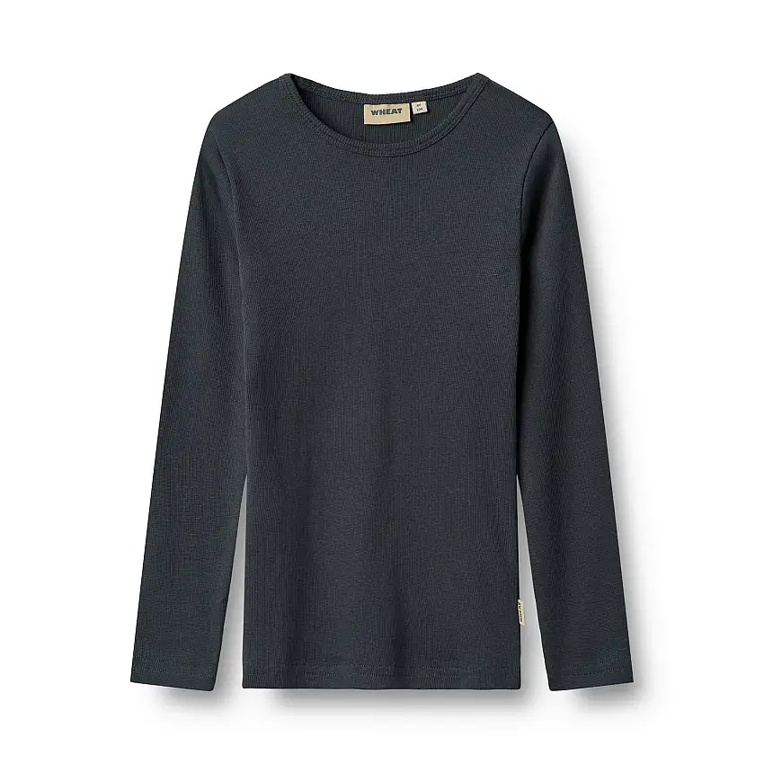 WHEAT Rib T-Shirt Long Sleeve Stig 2-pak Navy Str 140/10 år