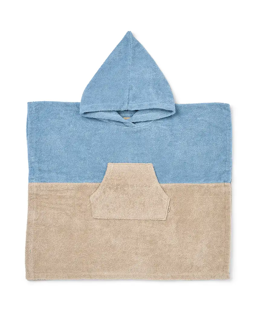 WHEAT Terry Poncho Lille Blue Summer Str 1-2 år/80/92cm