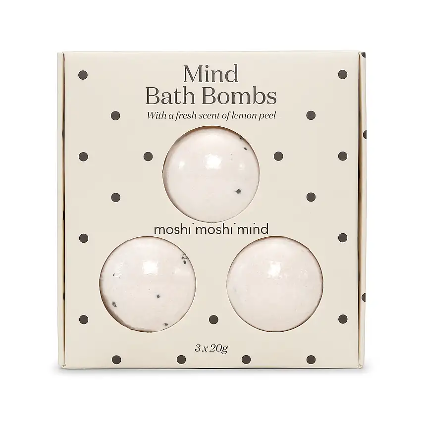 moshi moshi mind Bath Bombs Ecru/Black Dots