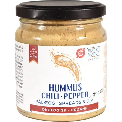 Smørepålæg Hummus Chili & Cayenne Peber Økologisk | 200 gr