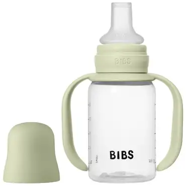 BIBS baby sippy bottle sage