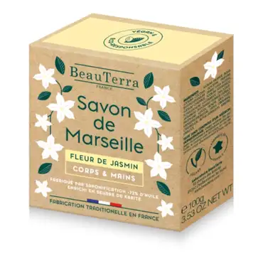 BeauTerra marseille solid soap jasmine flower
