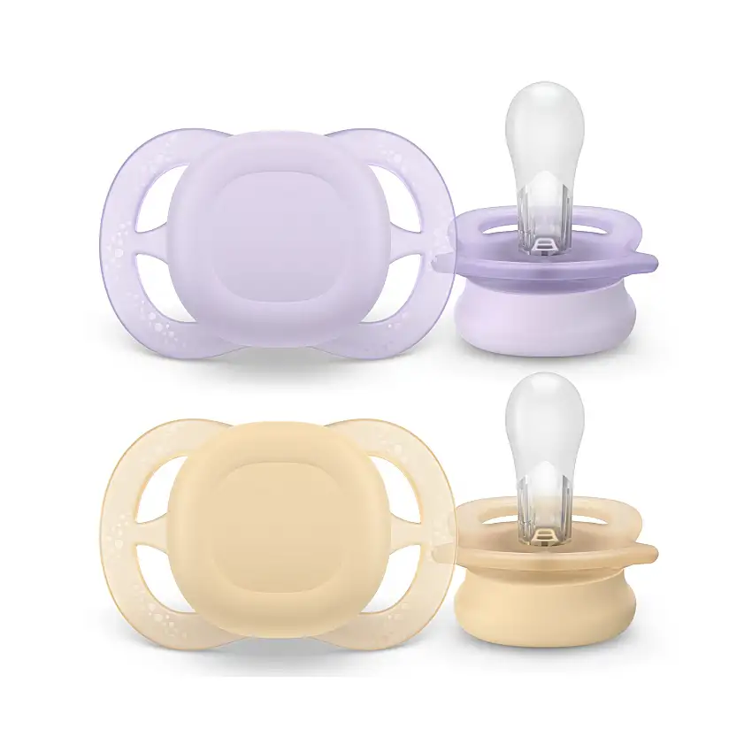 Philips Avent Pacifier ultra start, 0-2m, lilla / beige