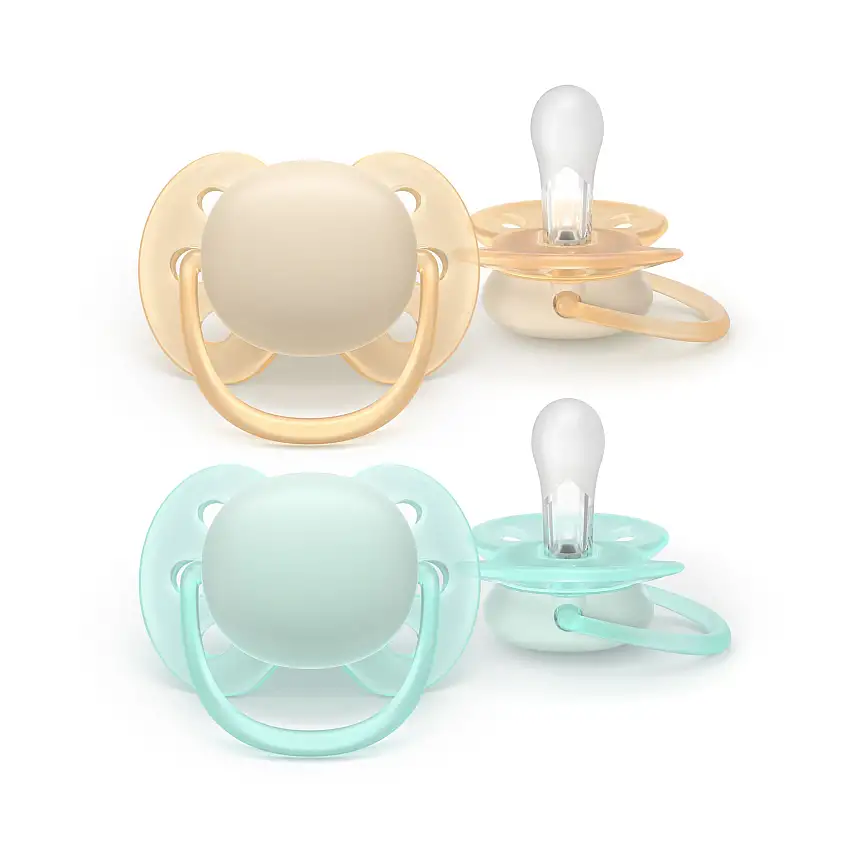 Philips Avent Pacifier ultra soft, 0-6m, abrikos / mint