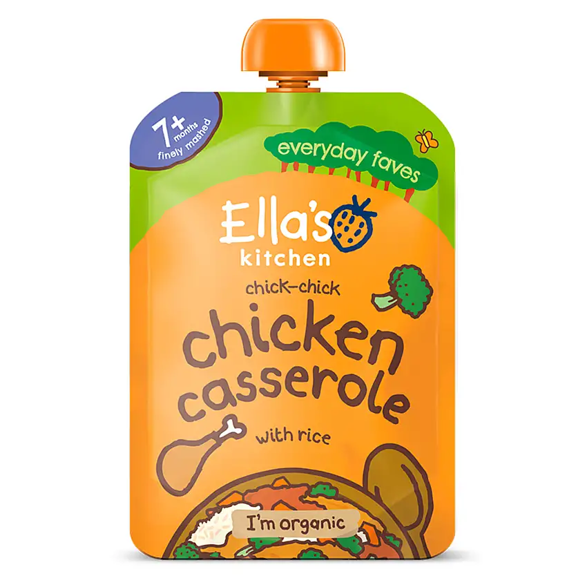Ella's Kitchen Babymos kyllingekasserolle med ris (7 mdr) Ø 130 g