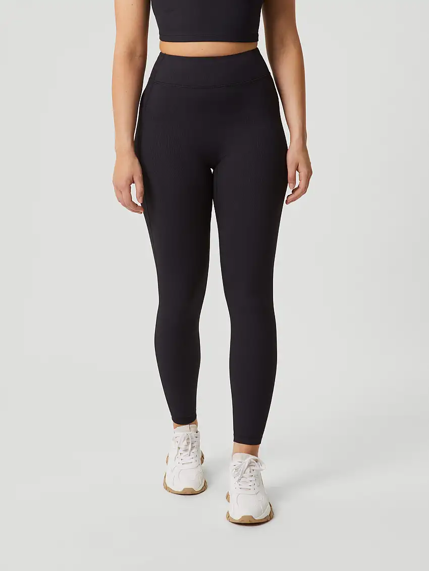 Björn Borg Studio Highwaist Rib Tights Black S Black S