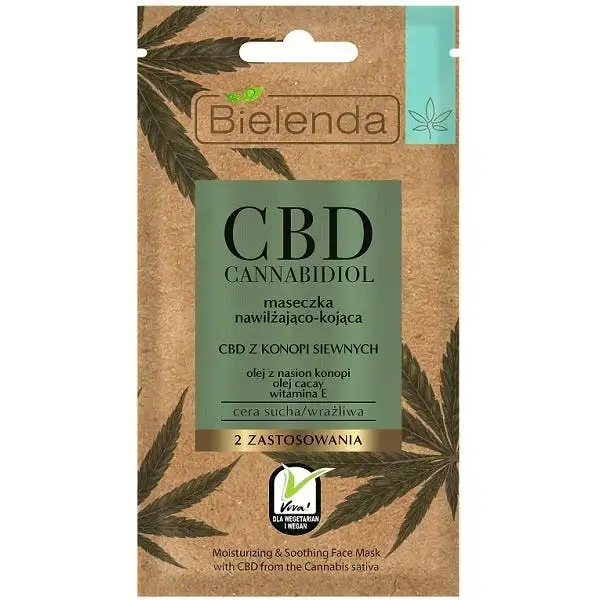 Bielenda CBD Cannabidiol Face Mask Moisturizing & Soothing For Dry & Sensitive Skin 8 g
