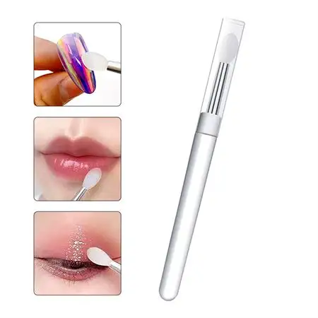 Universel Makeup Dubbe Børste i silikone til læber, negle, øjneskygge, mm.